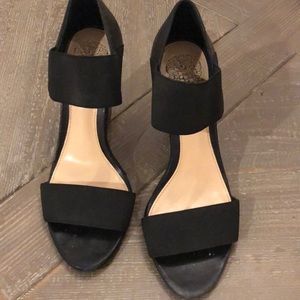Vince Camuto Black Wedge Sandals